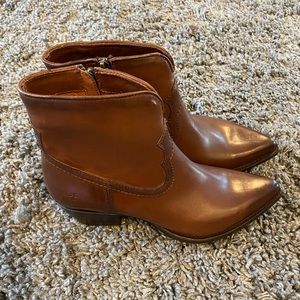 Frye Shane Leather Ankle Cowboy Boot